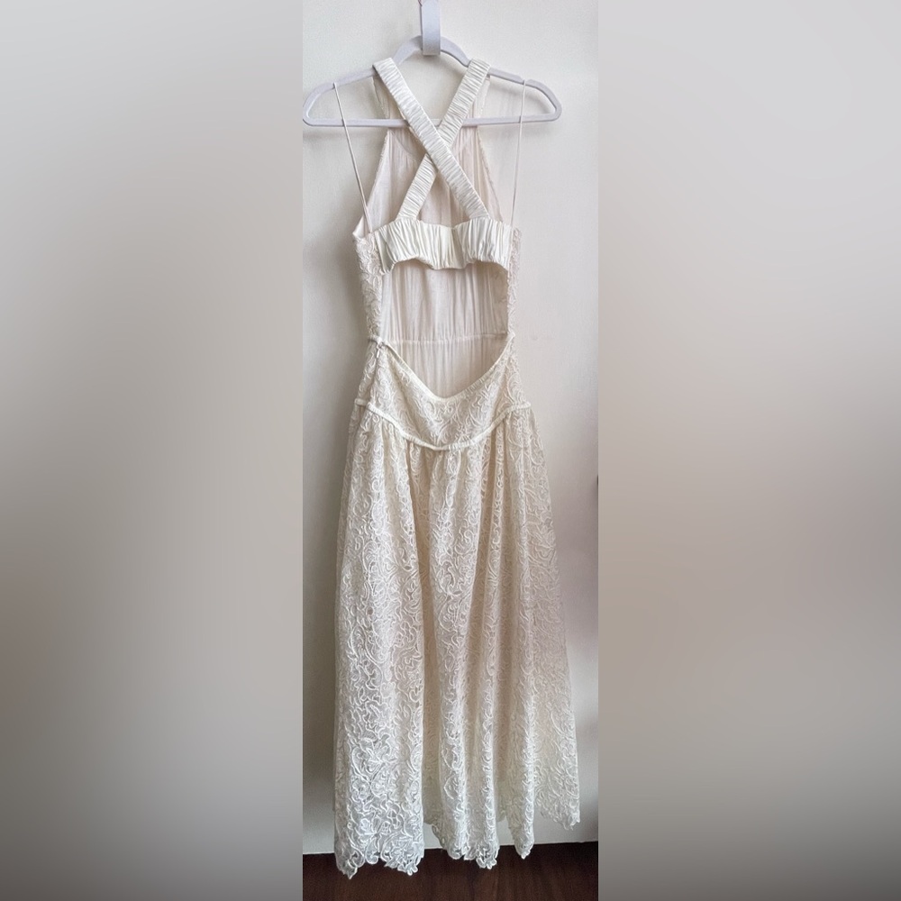 JONATHAN SIMKHAI Gabriela Ivory Lace Midi Dress - Picture 11 of 12